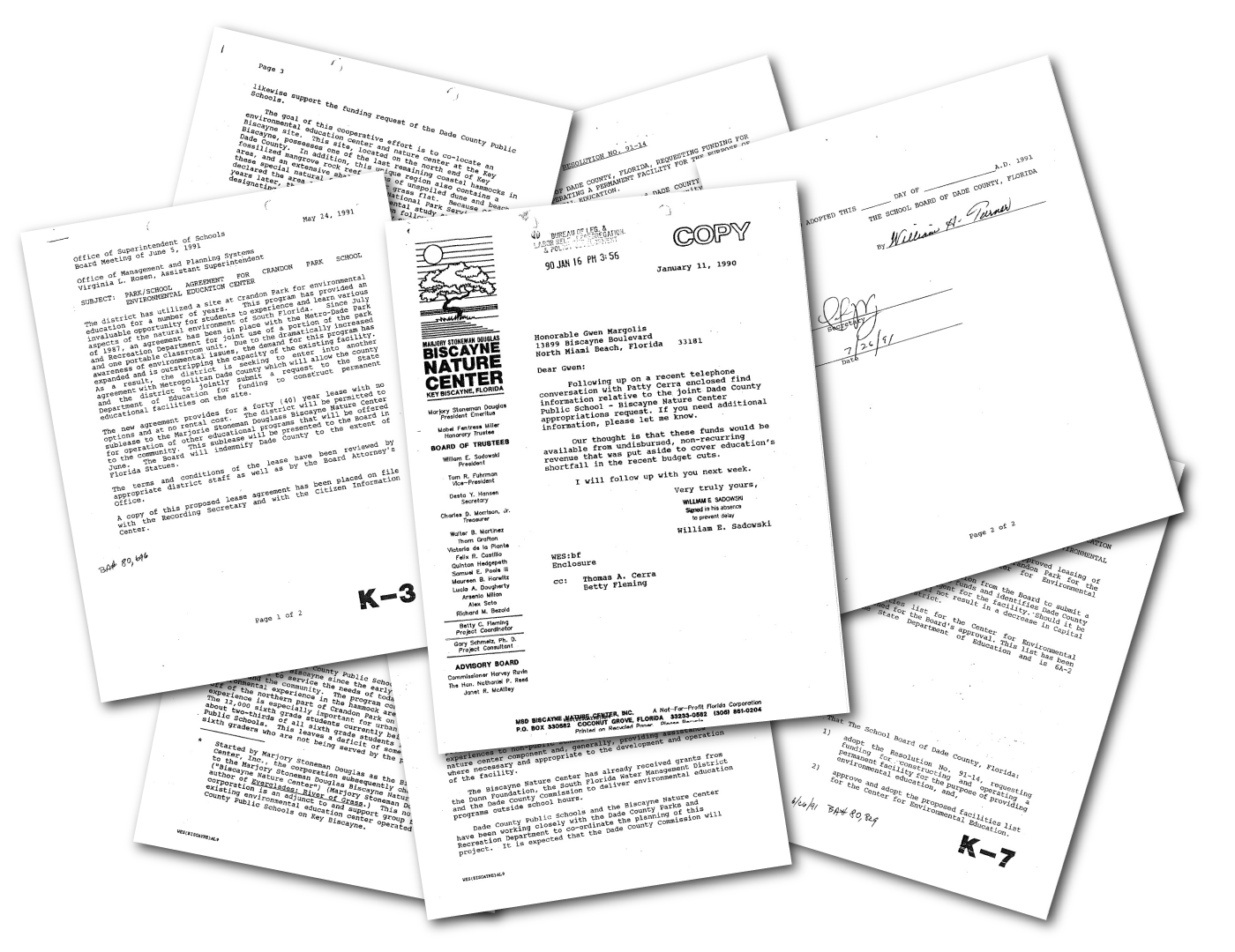 Historical documents from Marjory Stoneman Douglas Biscayne Nature Center